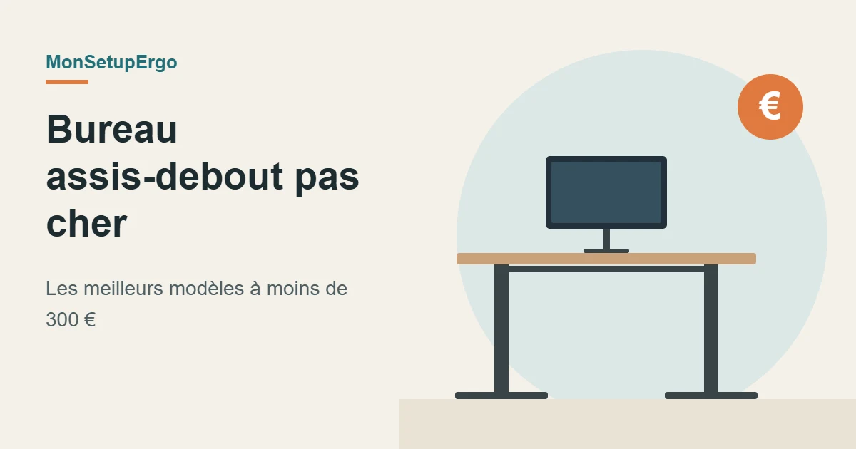 Illustration d’un bureau assis-debout économique avec un symbole euro