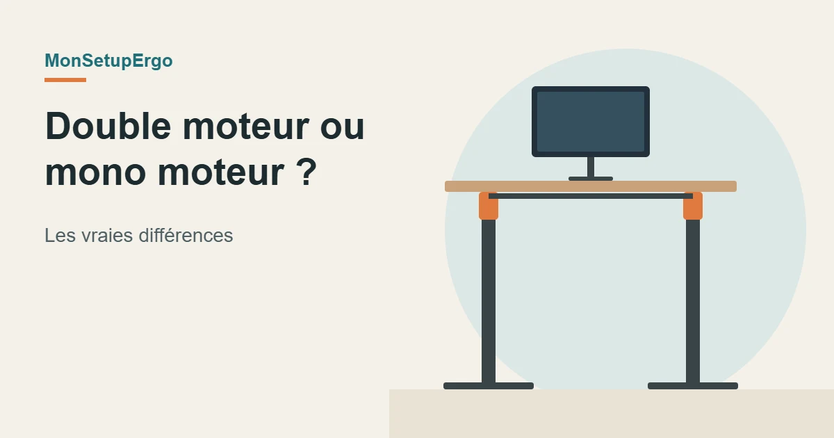 Illustration d’un bureau assis-debout avec un moteur dans chaque pied