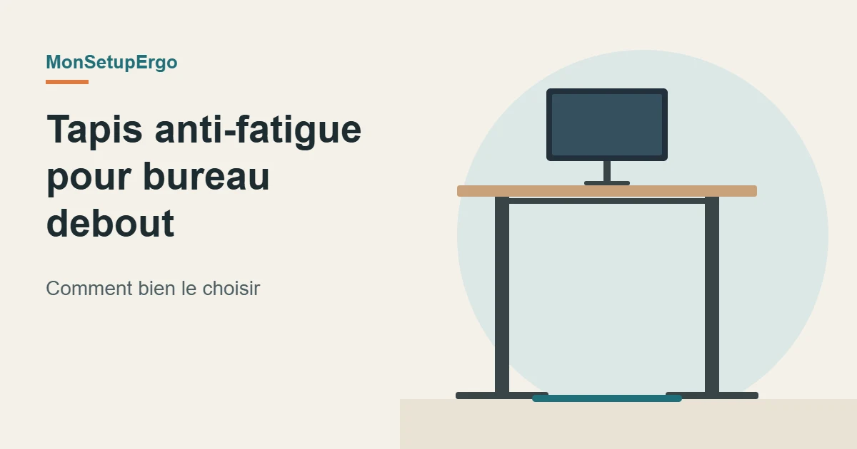 Illustration d’un bureau assis-debout avec un tapis anti-fatigue au sol
