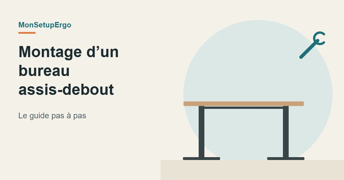 Illustration d’un bureau assis-debout et d’une clé de montage