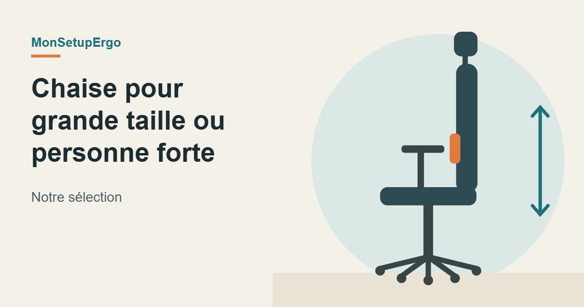 Illustration d’une chaise de bureau grande taille avec une flèche de hauteur